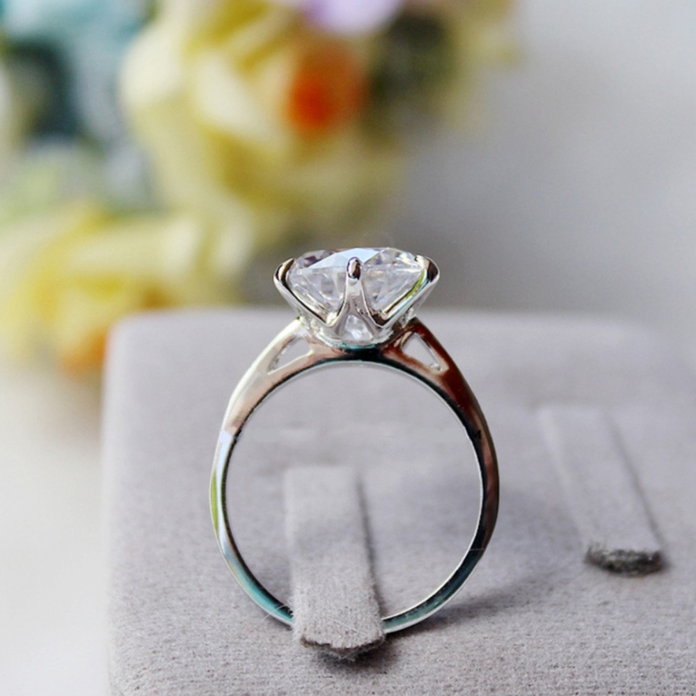 💎NEW💎5 CARAT 6 PRONGS CLASSIC SOLITAIRE RING - Picture 7 of 8